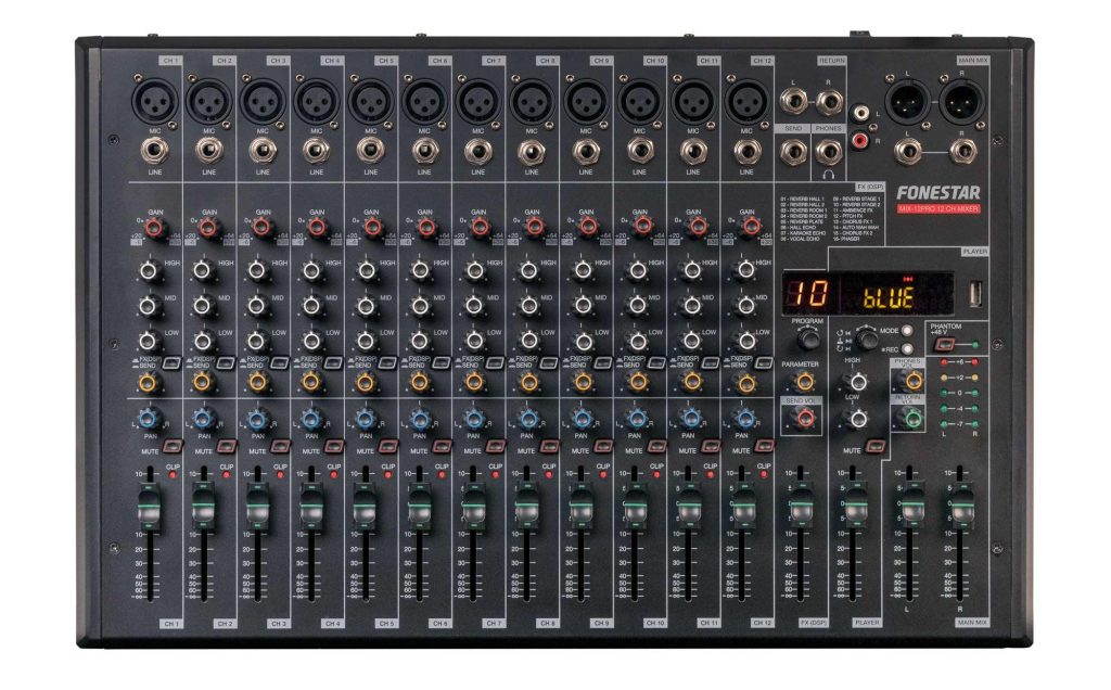 Bộ trộn mixer 12 kênh Fonestar MIX12-PRO